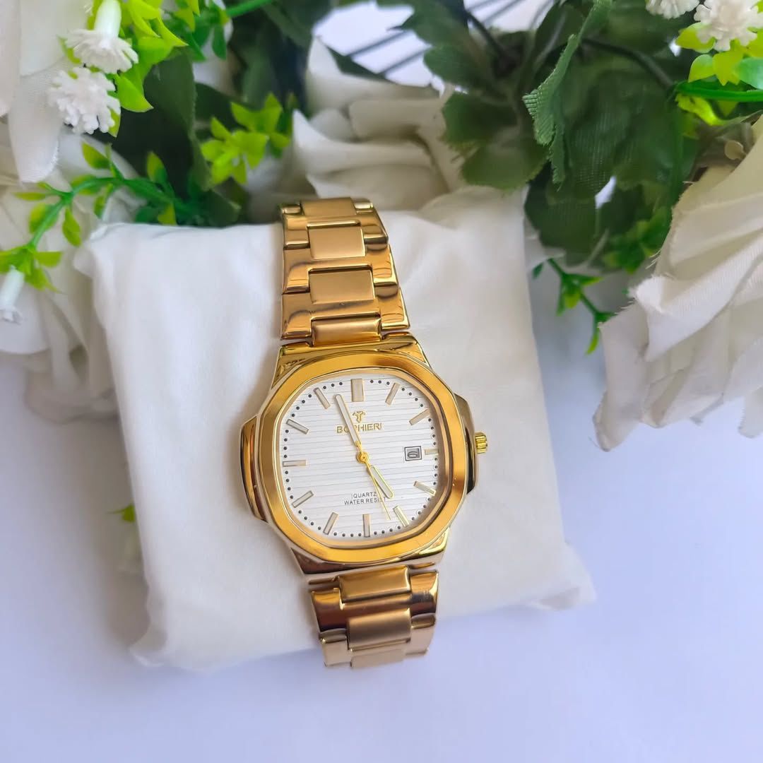 Bophieri Golden Watch with Cream White Dial