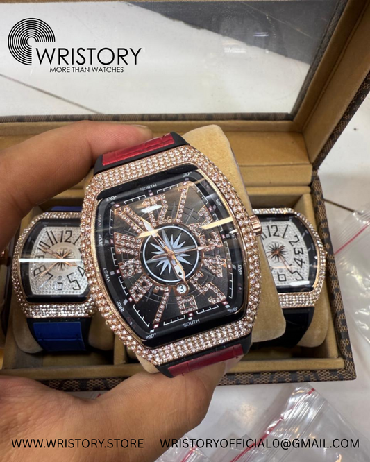 Franck Muller Vanguard Diamond Automatic Men's Watch – Multi-Strap Color Options