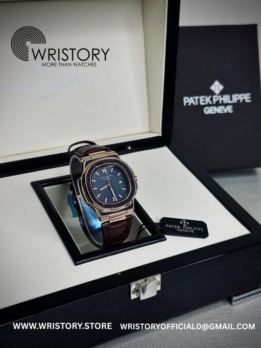 Patek Philippe Nautilus Leather Strap | Swiss-Like Movement