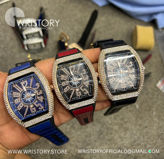 Franck Muller Vanguard Diamond Automatic Men's Watch – Multi-Strap Color Options